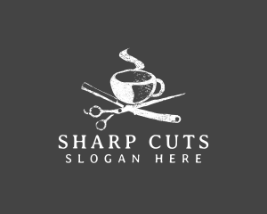 Cut - Coffee Cup Scissors logo design