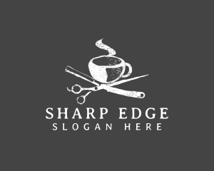 Coffee Cup Scissors logo design