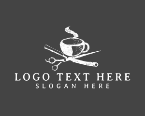 Shearing - Coffee Cup Scissors logo design