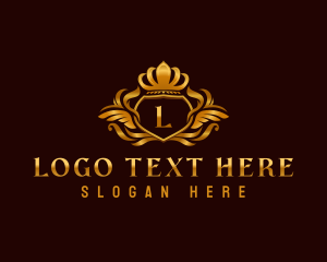 Golden - Ornamental Crown Wings logo design