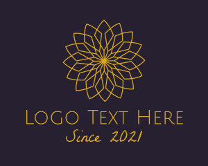 Symmetrical - Gold Symmetric Flower logo design