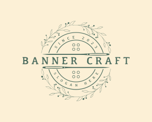 Sewing Needle Wreath logo design