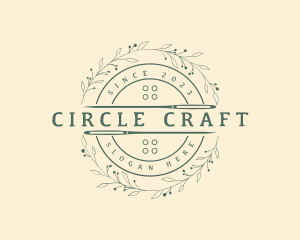 Sewing Needle Wreath logo design