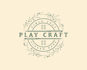 Sewing Needle Wreath logo design