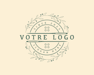 Embroidery - Sewing Needle Wreath logo design