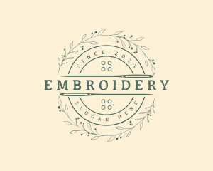 Sewing Needle Wreath logo design