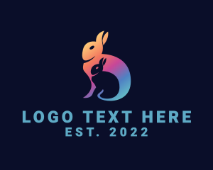 Digital Marketing - Gradient Rabbit Animal logo design
