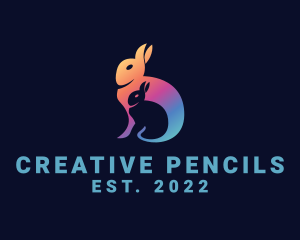 Gradient Rabbit Animal logo design