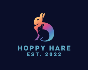 Gradient Rabbit Animal logo design