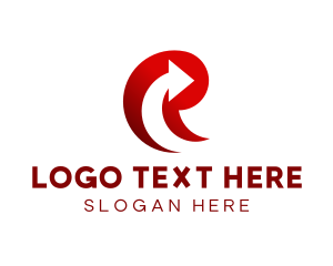 Logistic Services - Red Arrow Letter R logo design