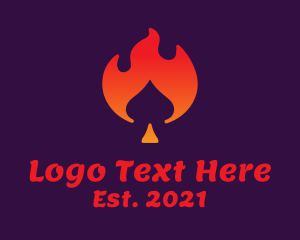 Hot - Gradient Fire Spade logo design