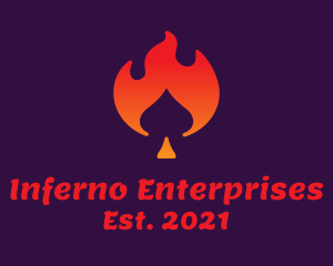 Gradient Fire Spade logo design