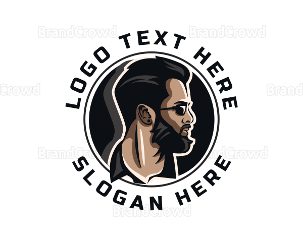 Man Beard Barber Logo