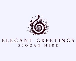 Elegant Snake Floral logo design