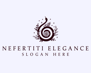 Elegant Snake Floral logo design