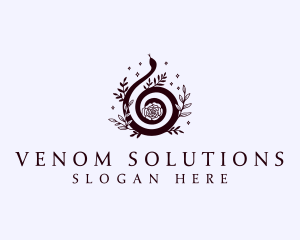 Elegant Snake Floral logo design