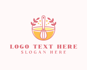 Wooden Spoon - Baking Whisk Bowl logo design