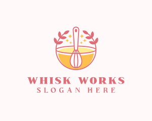 Baking Whisk Bowl logo design