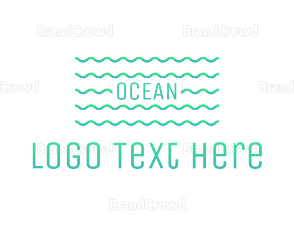 Green Ocean Waves Logo