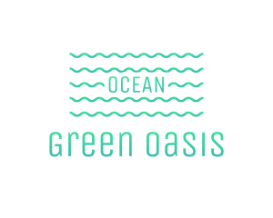 Green Ocean Waves logo design