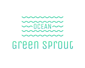 Green Ocean Waves logo design