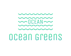 Green Ocean Waves logo design