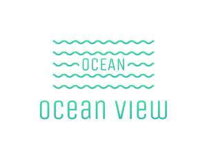 Green Ocean Waves logo design