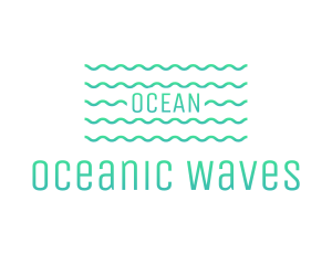 Green Ocean Waves logo design