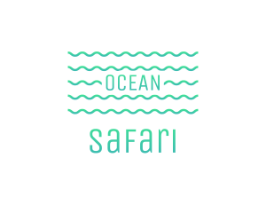 Marine - Green Ocean Waves logo design