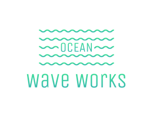 Green Ocean Waves logo design