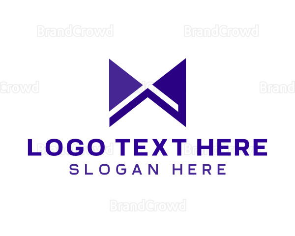 Blue Modern X Ribbon Logo