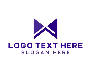 Ribbon - Blue Modern X Ribbon logo design