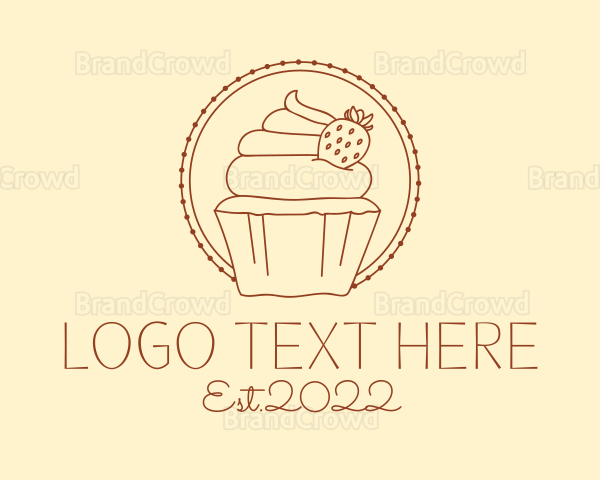 Strawberry Cupcake Bakery Logo