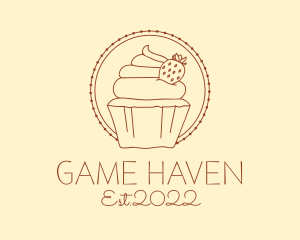 Baker - Strawberry Cupcake Bakery logo design