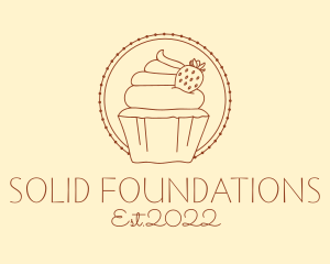 Bread Store - Strawberry Cupcake Bakery logo design