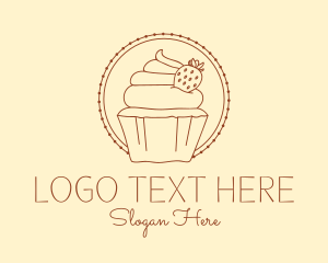 Strawberry Cupcake Bakery Logo