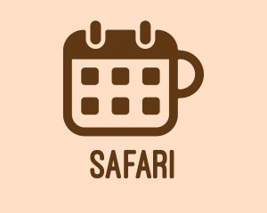 Cafe - Brown Calendar Mug logo design