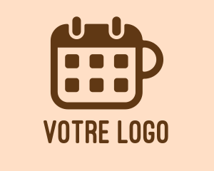 Latte - Brown Calendar Mug logo design
