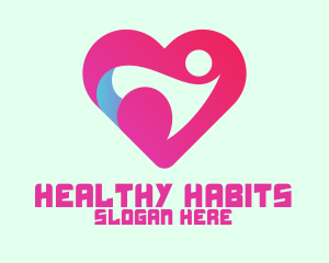 Healthy Person Heart  logo design