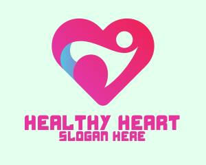 Healthy Person Heart  logo design