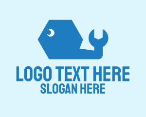 Character - Repair Whale Spanner logo design