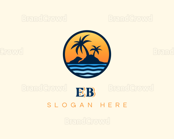 Beach Island Sunset Logo
