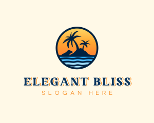 Beach Island Sunset  Logo