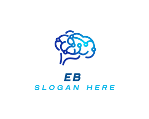 Cyber - Artificial Intelligence Brain logo design