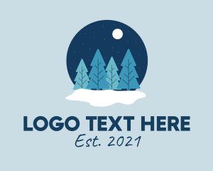 Snow - Snow Globe Pine Trees logo design