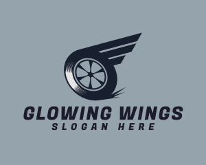 Wing Wheel Transport logo design