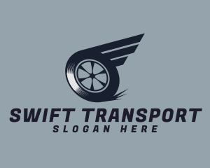 Wing Wheel Transport logo design