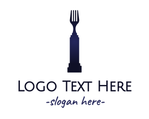 Fork - Blue Fork Pedestal logo design