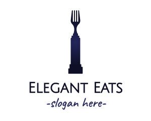 Dinnerware - Blue Fork Pedestal logo design