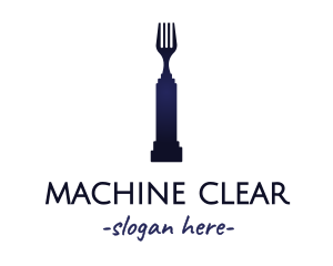 Cutlery - Blue Fork Pedestal logo design